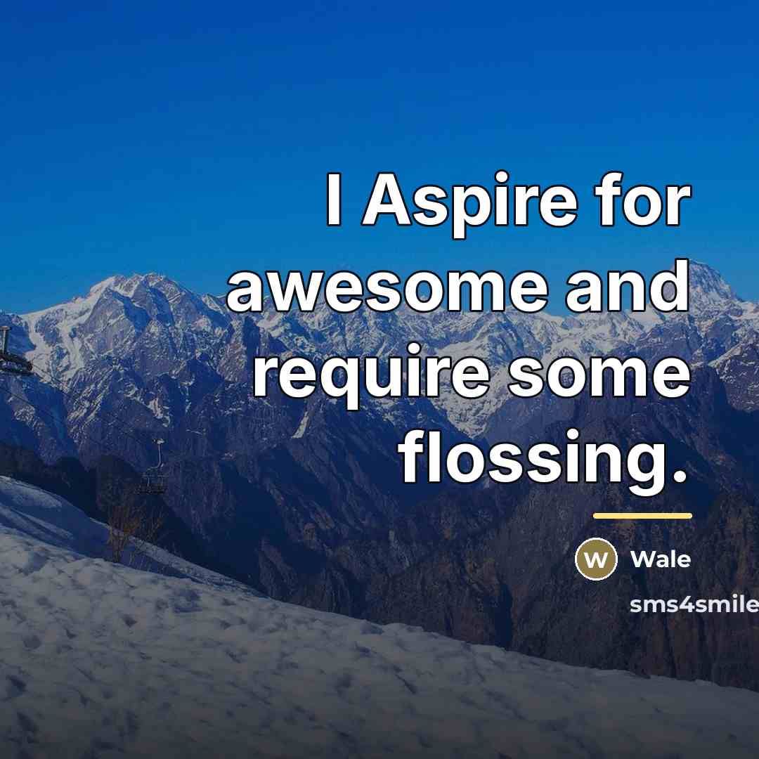 “I Aspire for awesome and require some flossing.…” quote by Wale