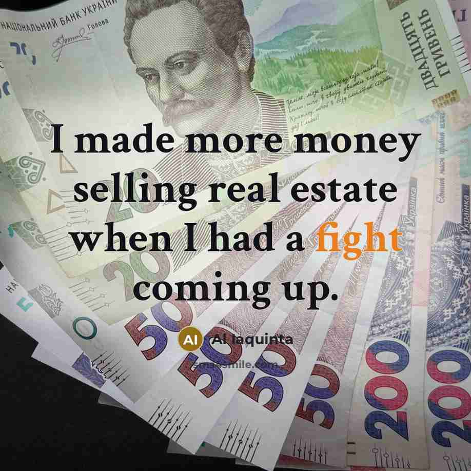 “I made more money selling real estate when I had…” quote by Al Iaquinta
