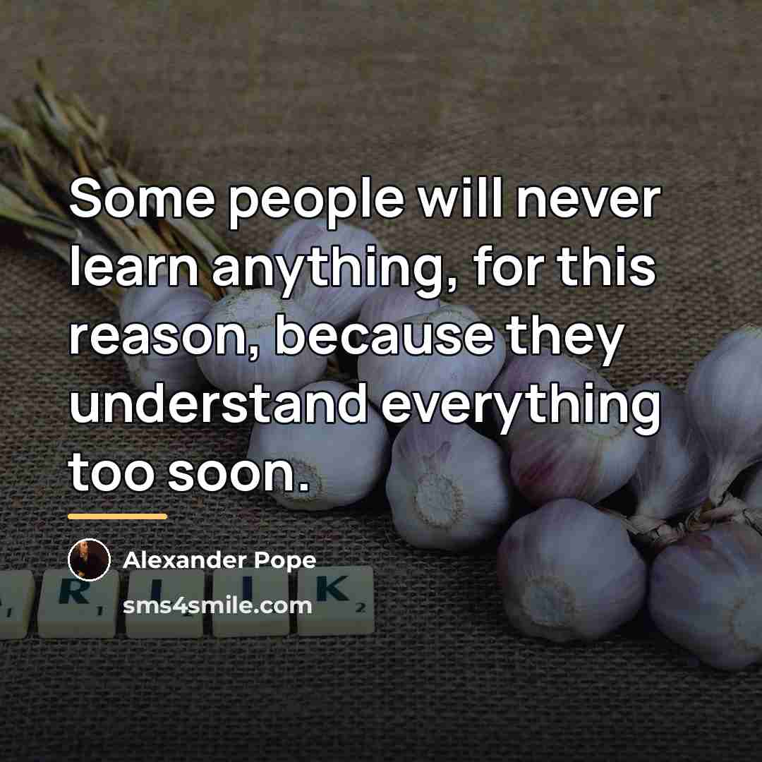 “Some people will never learn anything, for this reason, because…” quote by Alexander Pope