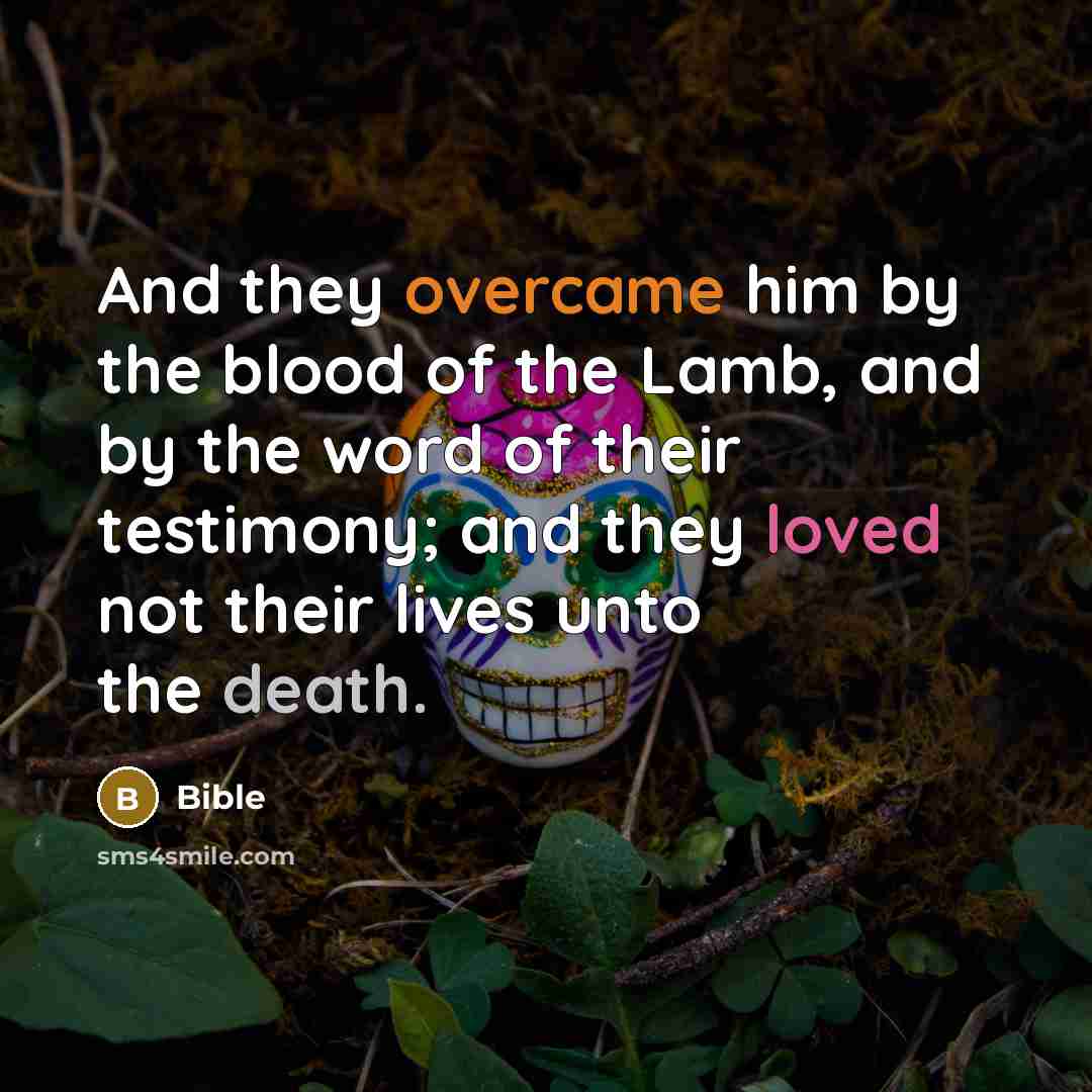 “And they overcame him by the blood of the Lamb,…” quote by Bible