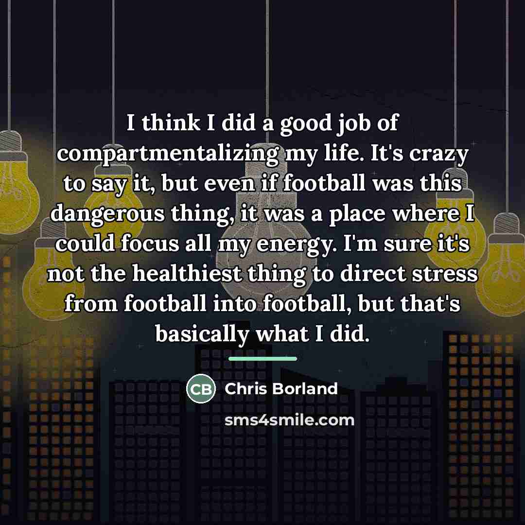 “I think I did a good job of compartmentalizing my…” quote by Chris Borland