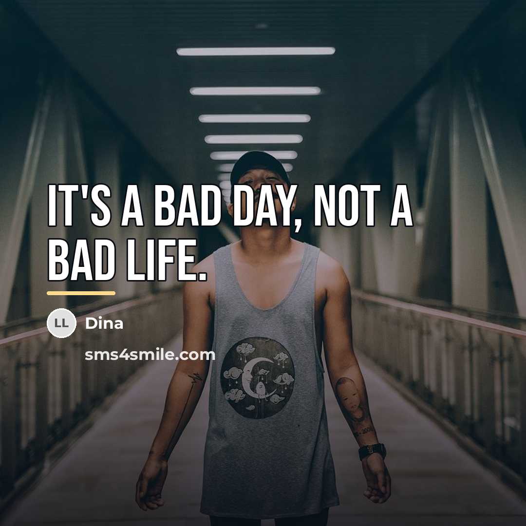 “It's a bad day, not a bad life.…” quote by Dina