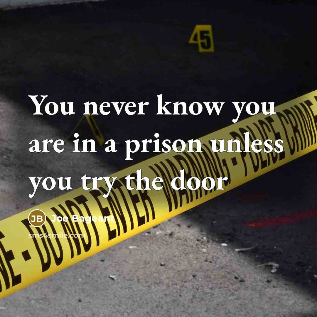 “You never know you are in a prison unless you…” quote by Joe Bageant