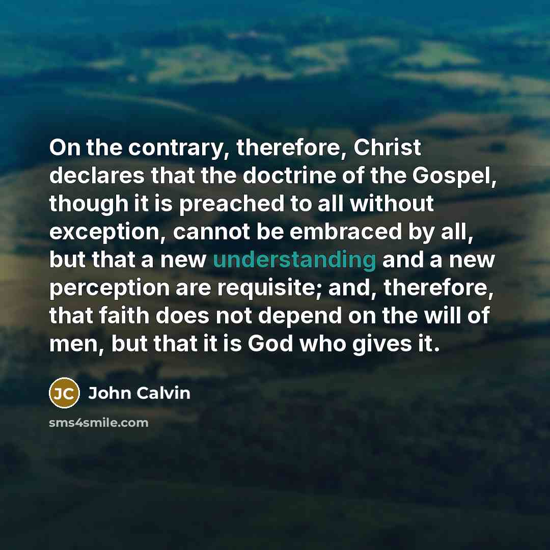 “On the contrary, therefore, Christ declares that the doctrine of…” quote by John Calvin