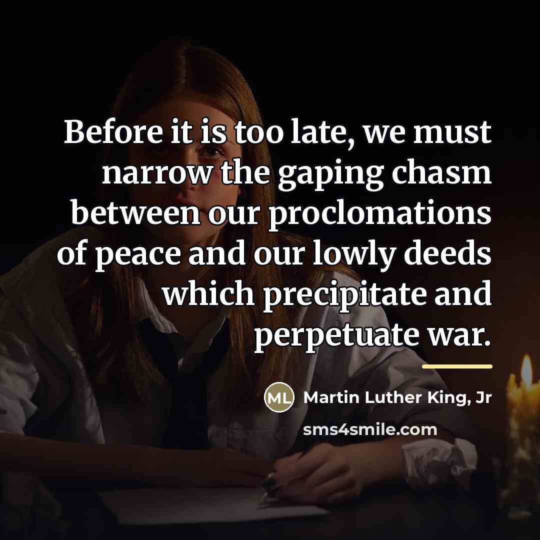 “Before it is too late, we must narrow the gaping…” quote by Martin Luther King, Jr