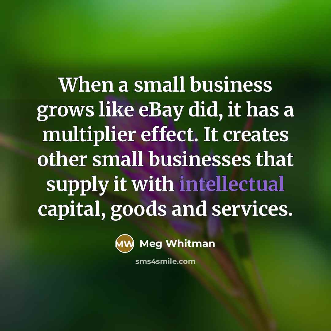 “When a small business grows like eBay did, it has…” quote by Meg Whitman