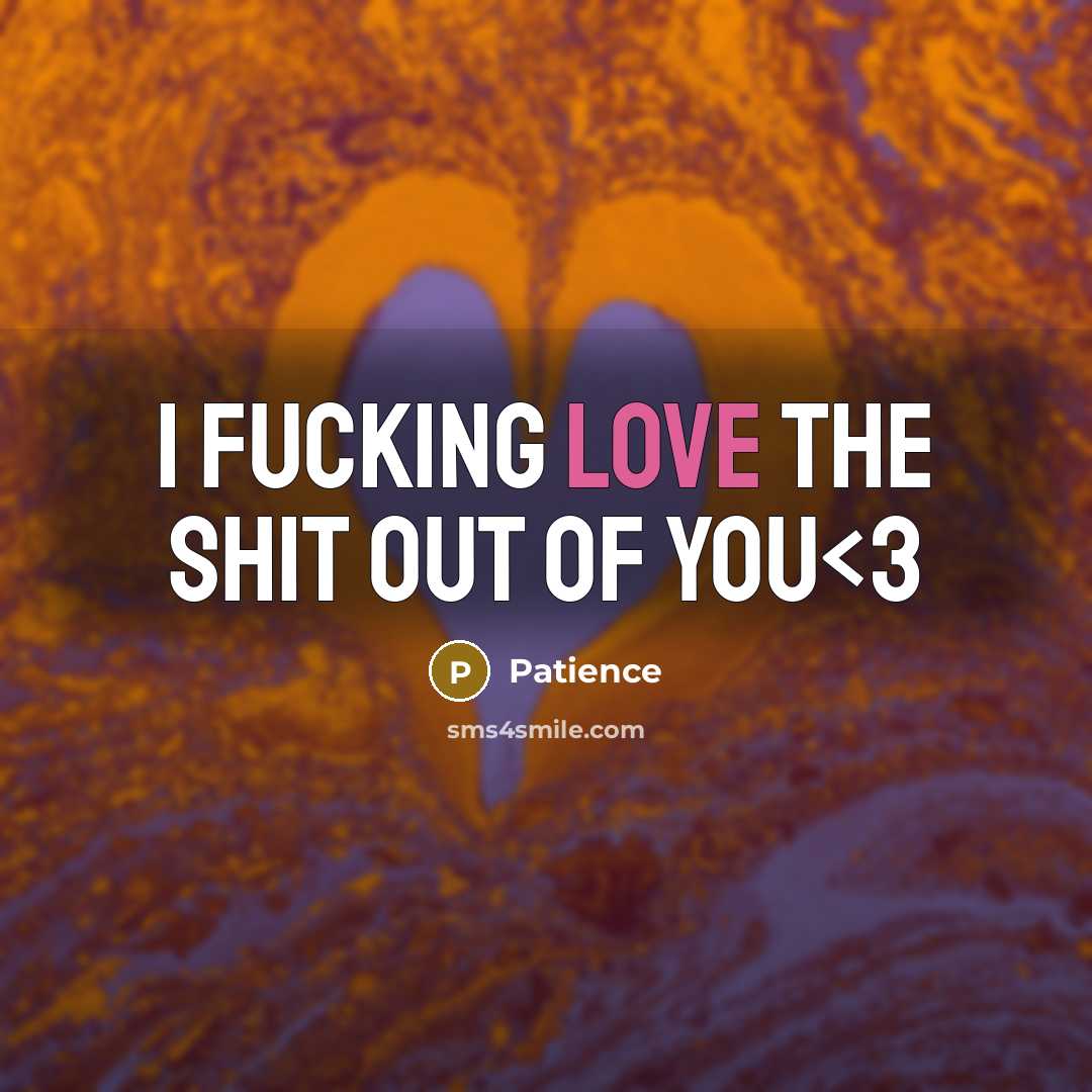 “I fucking love the shit out of you” quote by Patience