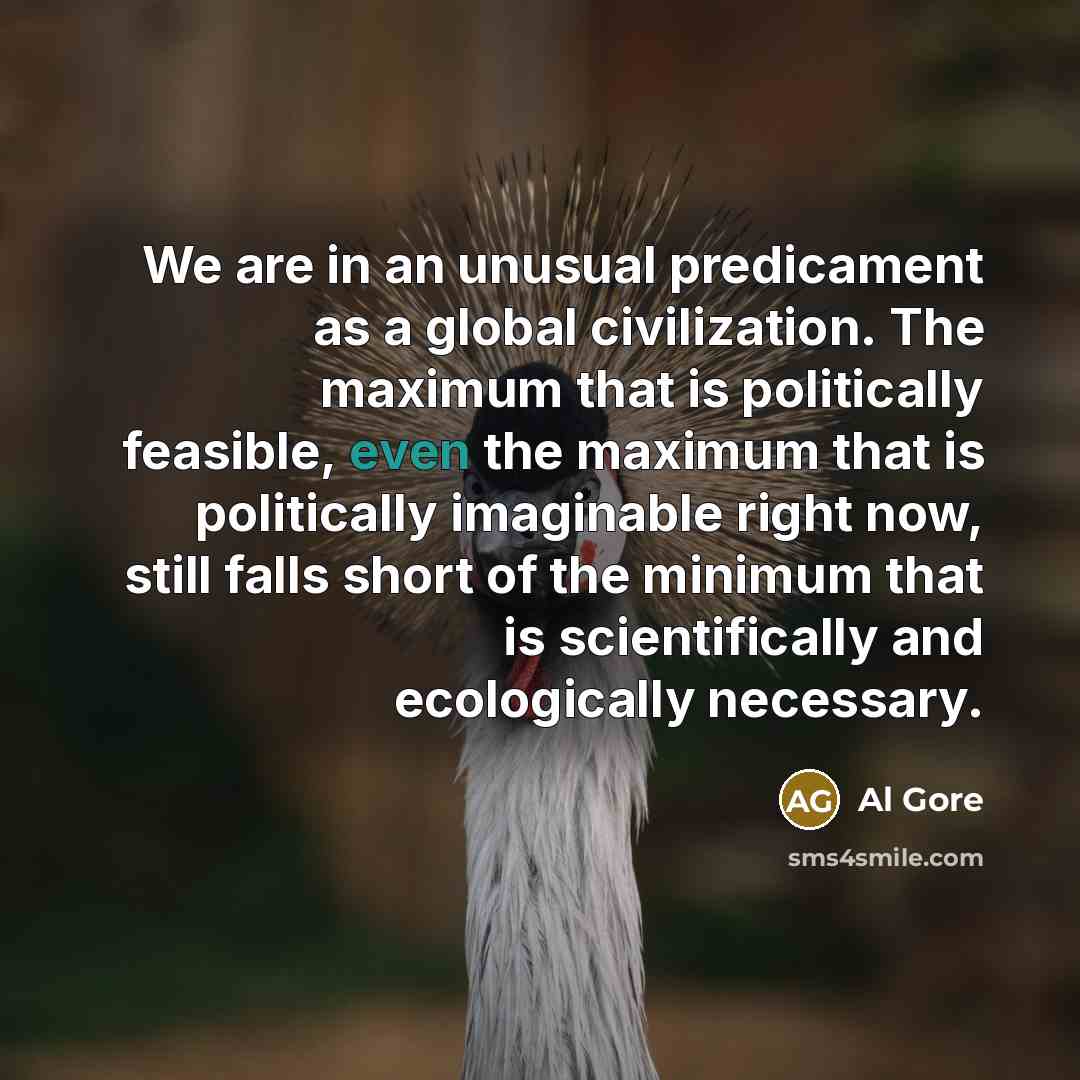 “We are in an unusual predicament as a global civilization.…” quote by Al Gore