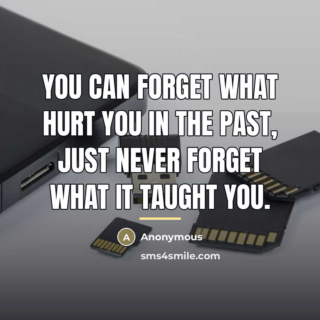 “You can forget what hurt you in the past, just…” quote by Anonymous