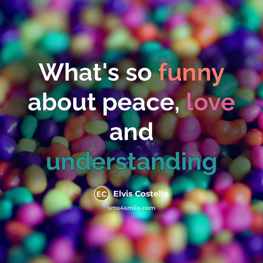 “What's so funny about peace, love and understanding…” quote by Elvis Costello
