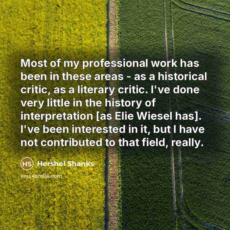 “Most of my professional work has been in these areas…” quote by Hershel Shanks