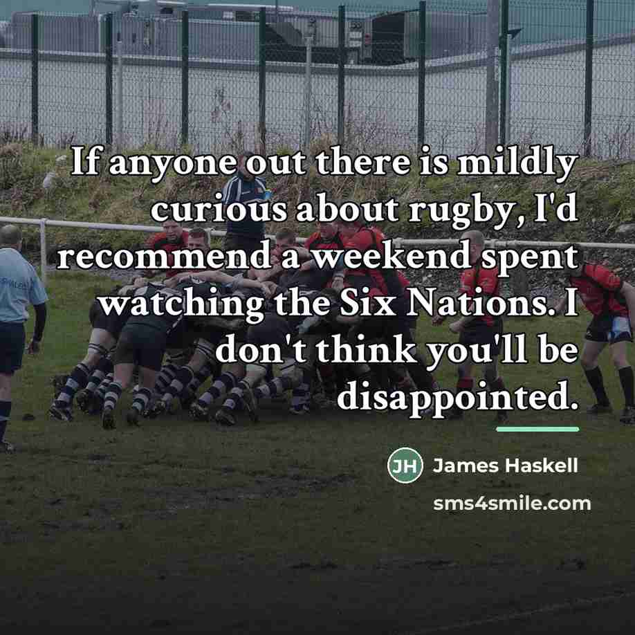 “If anyone out there is mildly curious about rugby, I'd…” quote by James Haskell