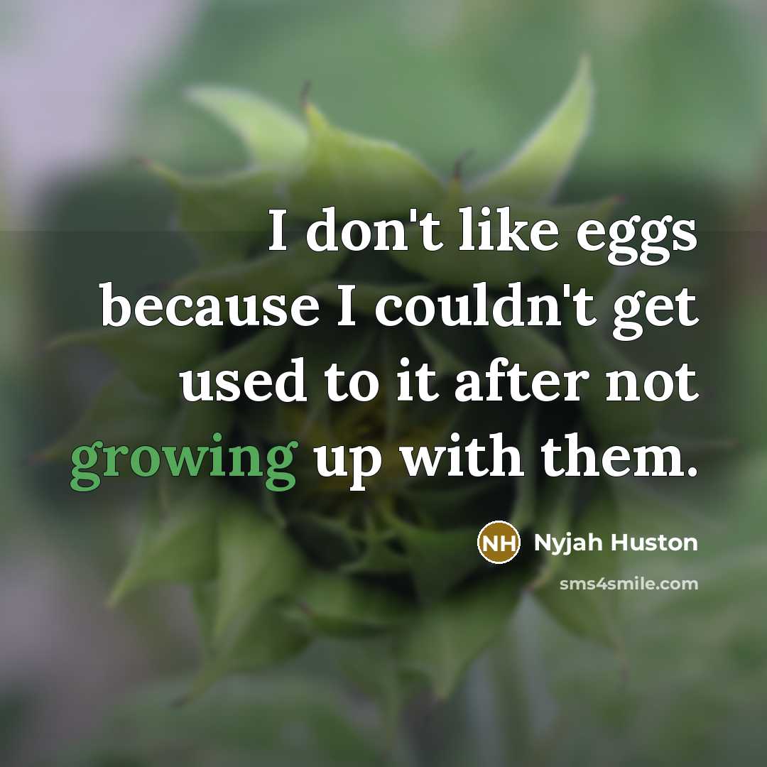 “I don't like eggs because I couldn't get used to…” quote by Nyjah Huston