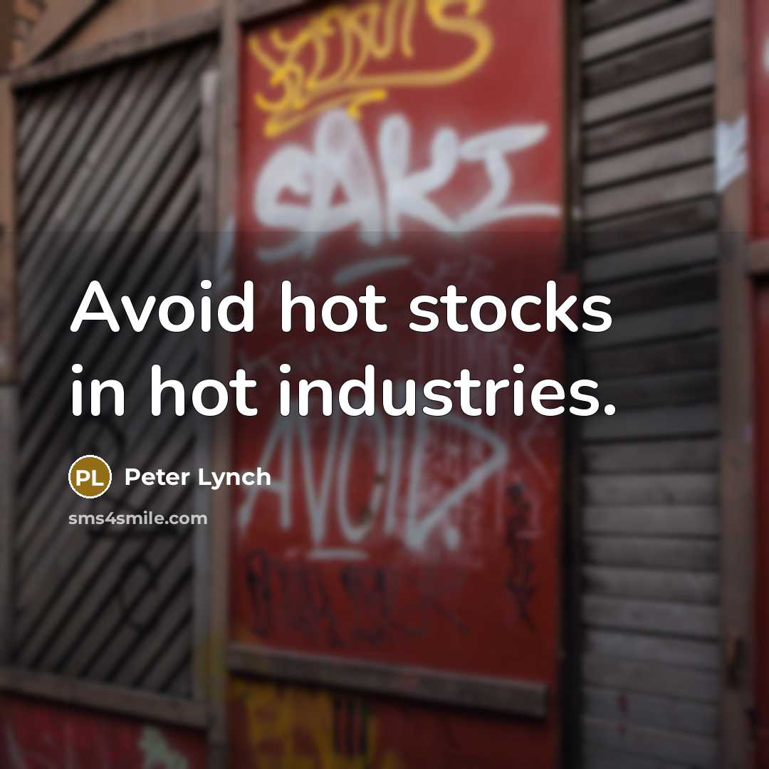 “Avoid hot stocks in hot industries.…” quote by Peter Lynch