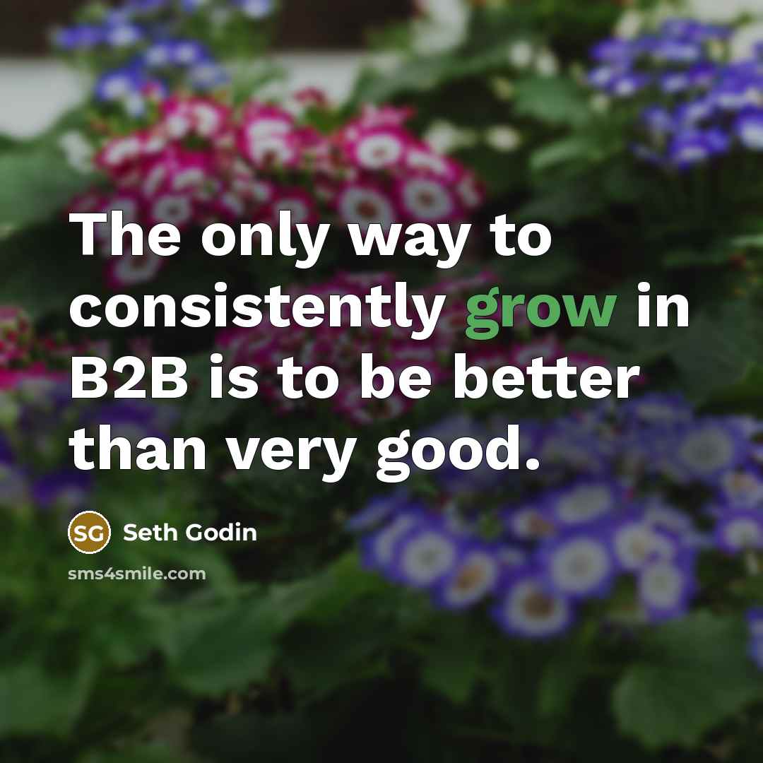 “The only way to consistently grow in B2B is to…” quote by Seth Godin