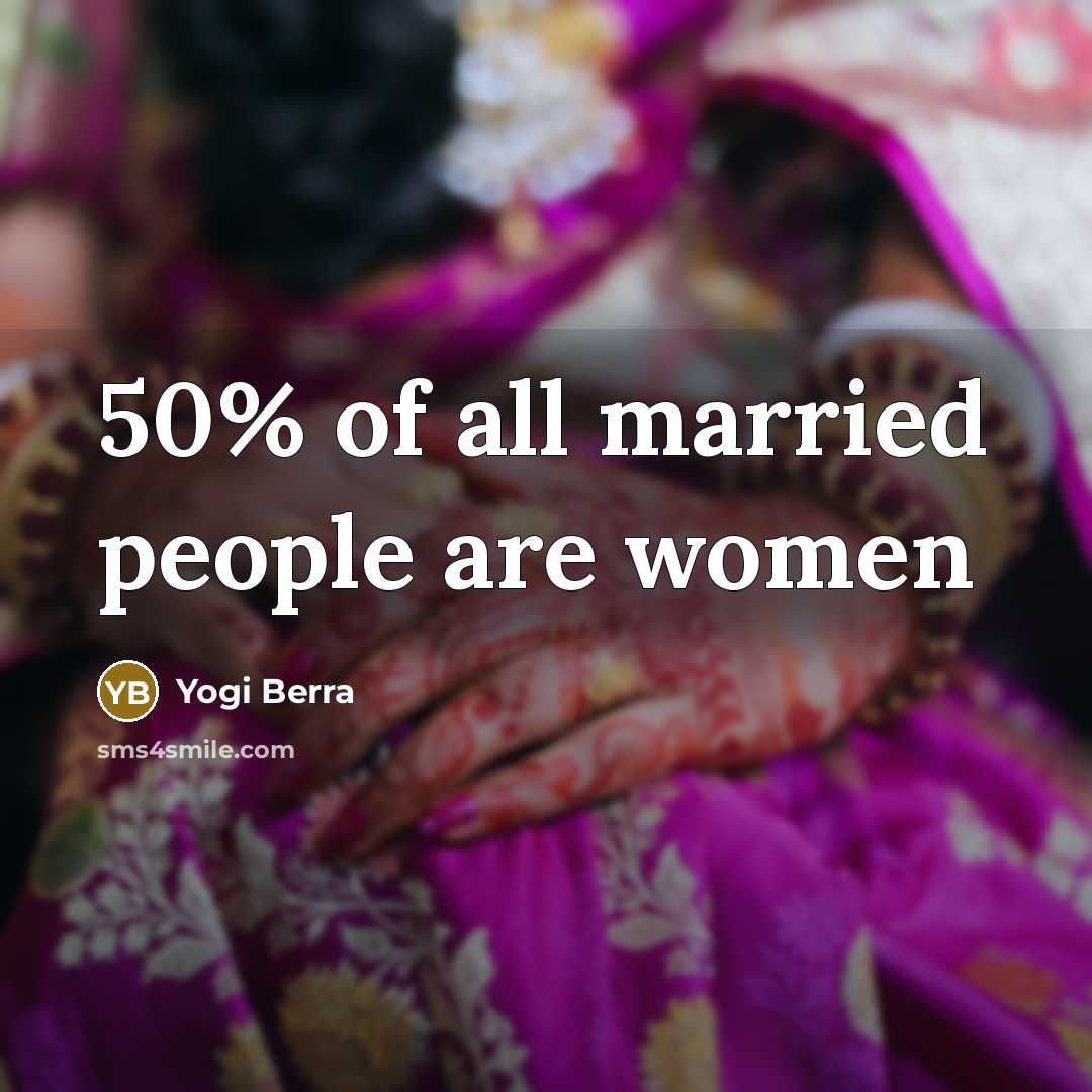 “50% of all married people are women…” quote by Yogi Berra