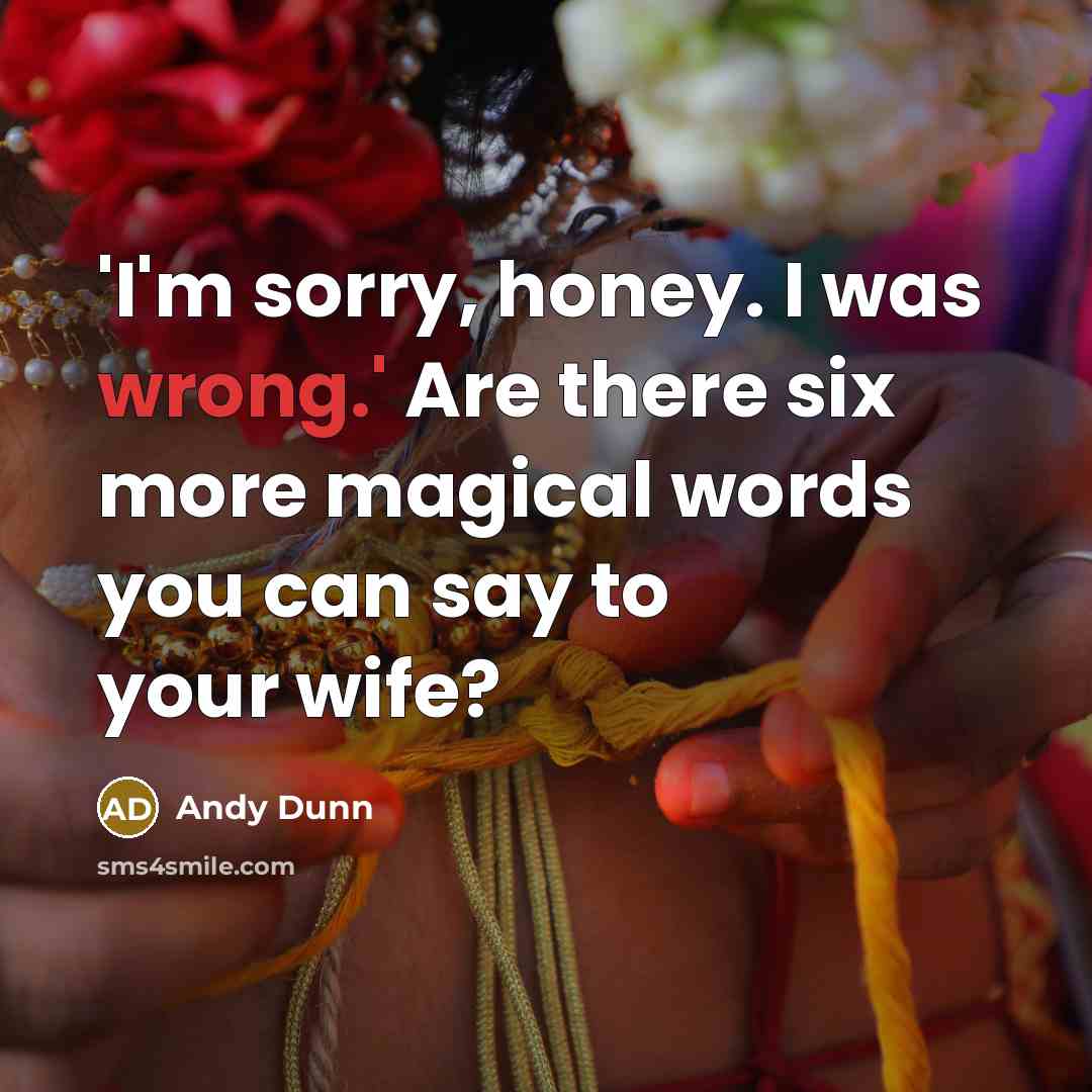 “'I'm sorry, honey. I was wrong.' Are there six more…” quote by Andy Dunn