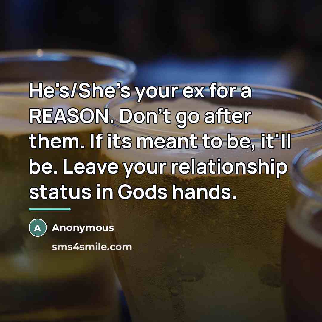 “He's/She's your ex for a REASON. Don't go after them.…” quote by Anonymous