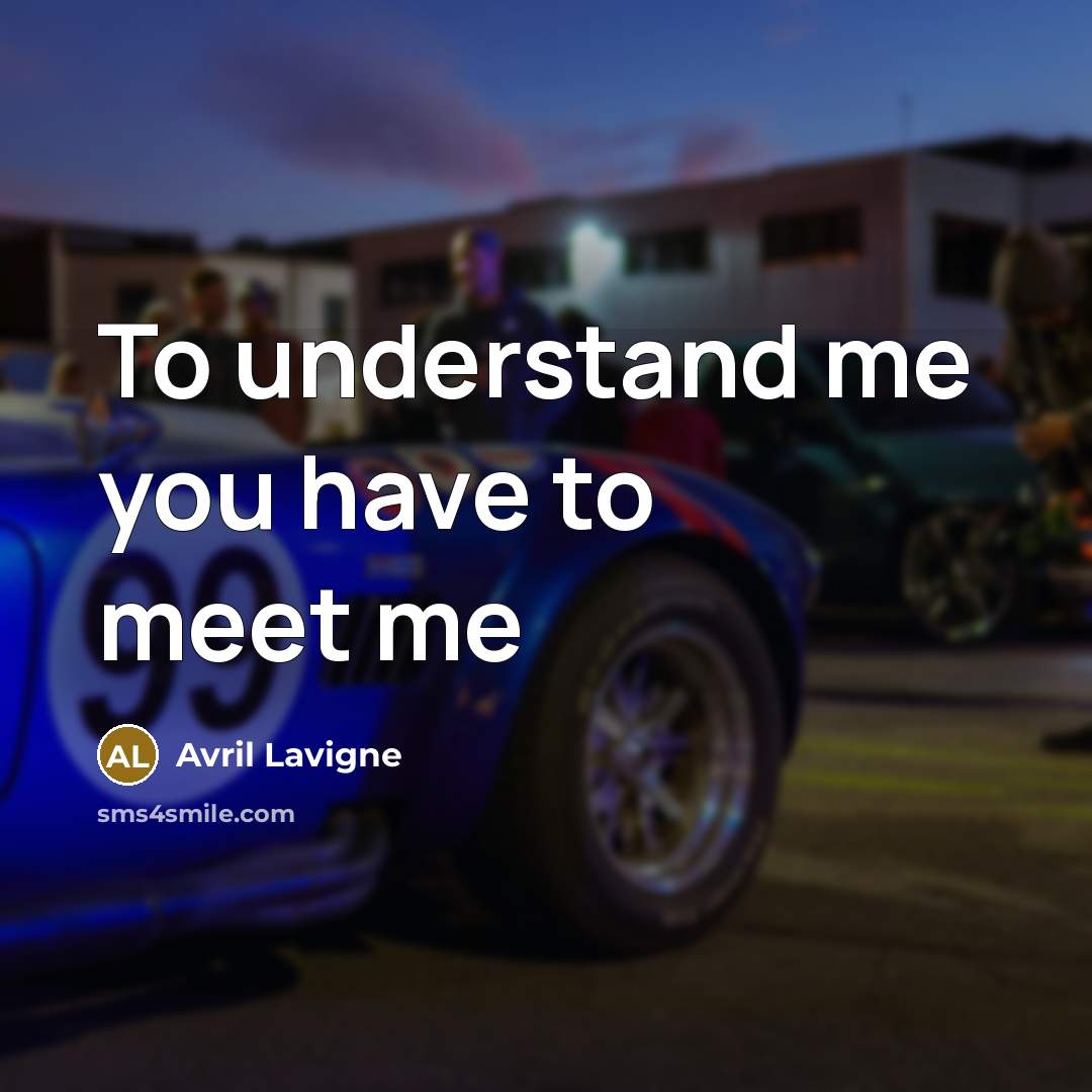 “To understand me you have to meet me…” quote by Avril Lavigne
