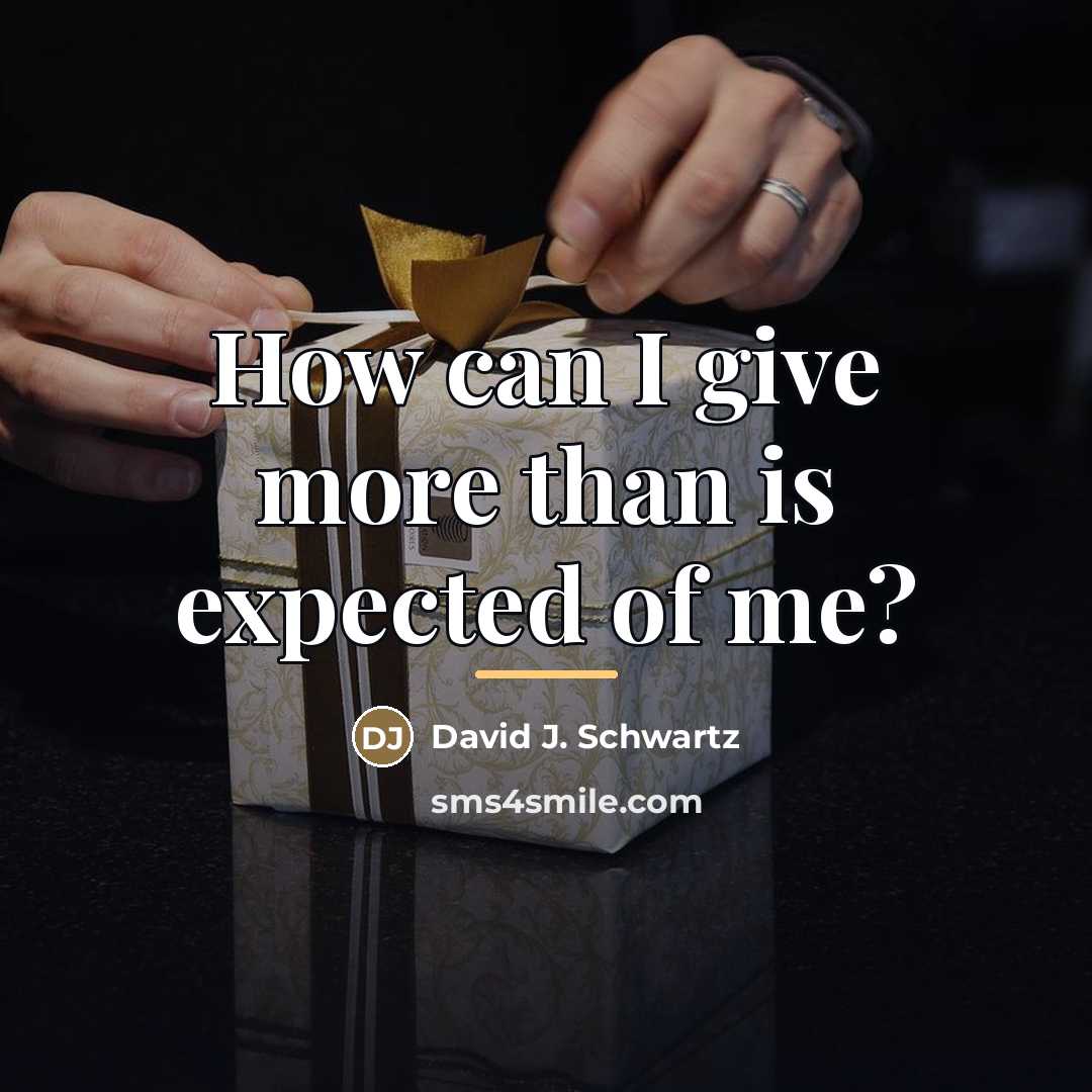 “How can I give more than is expected of me?…” quote by David J. Schwartz