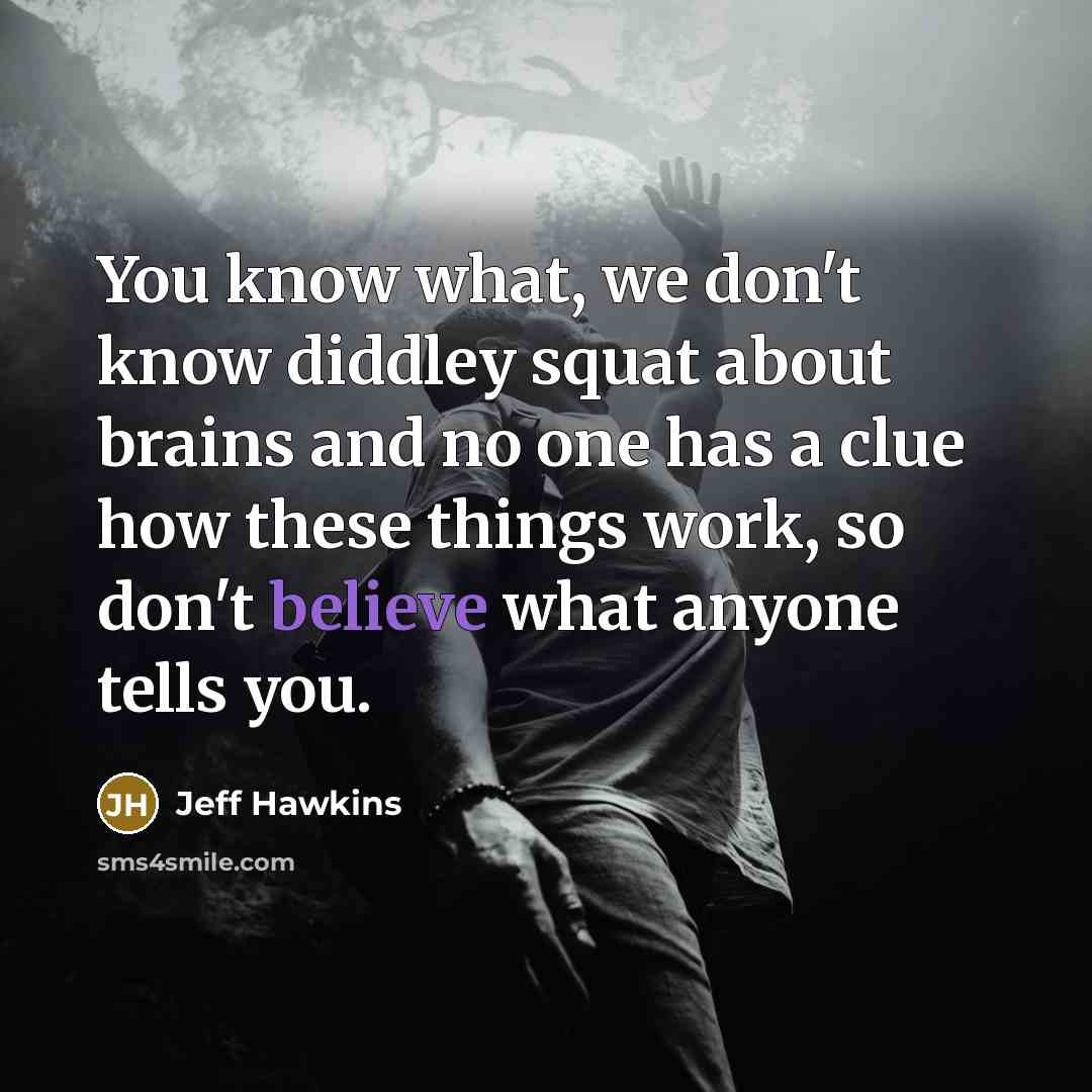 “You know what, we don't know diddley squat about brains…” quote by Jeff Hawkins