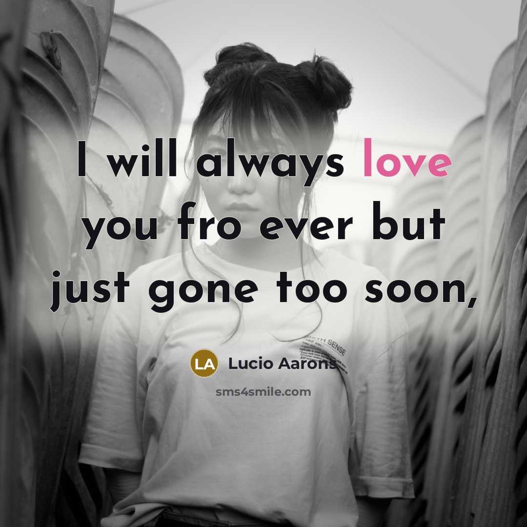 “I will always love you fro ever but just gone…” quote by Lucio Aarons