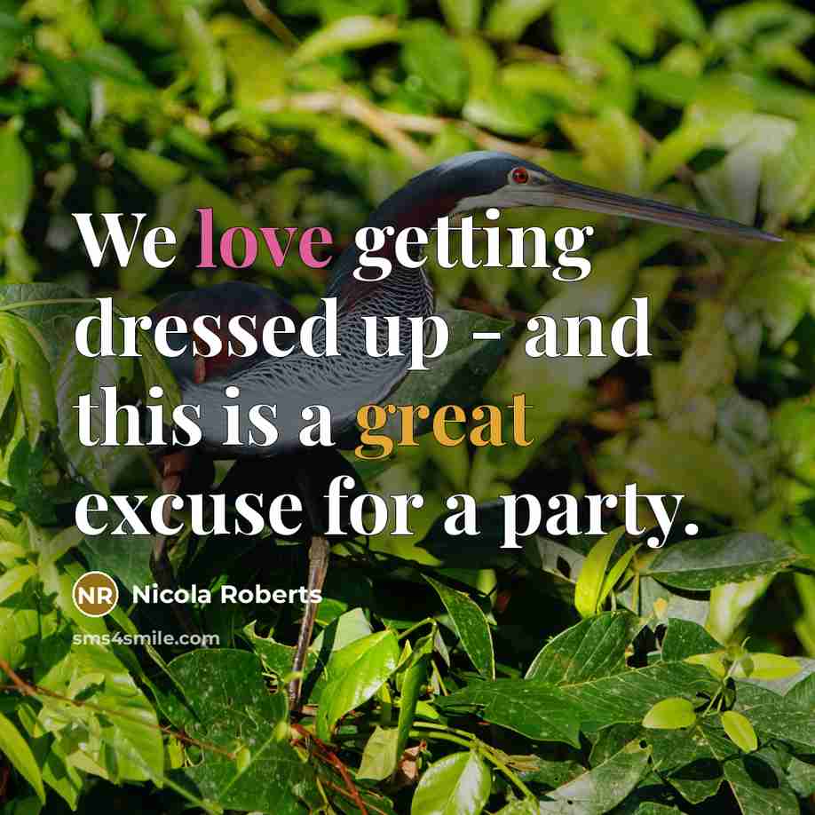 “We love getting dressed up - and this is a great excuse for a party.” quote by Nicola Roberts