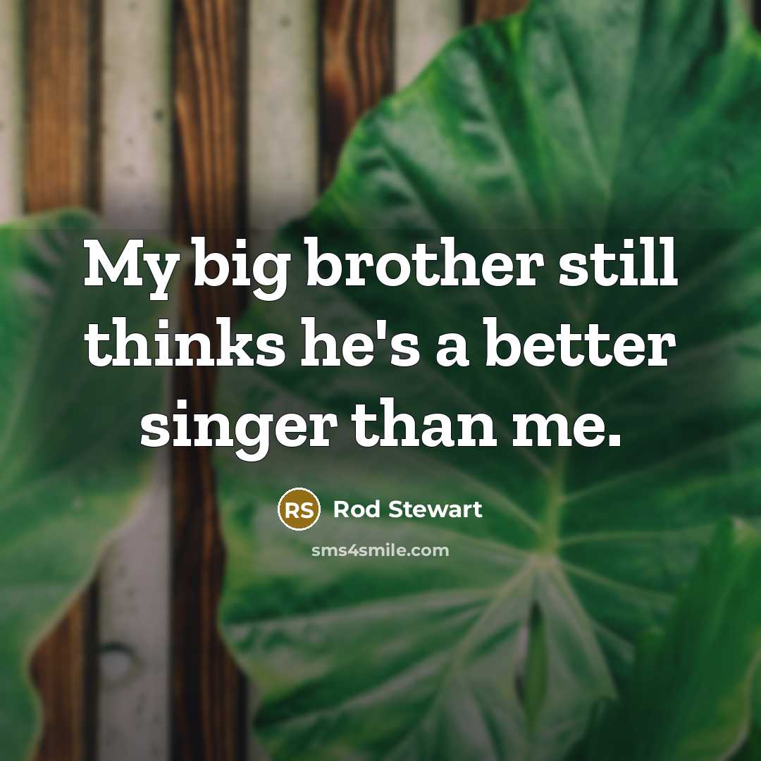 “My big brother still thinks he's a better singer than…” quote by Rod Stewart