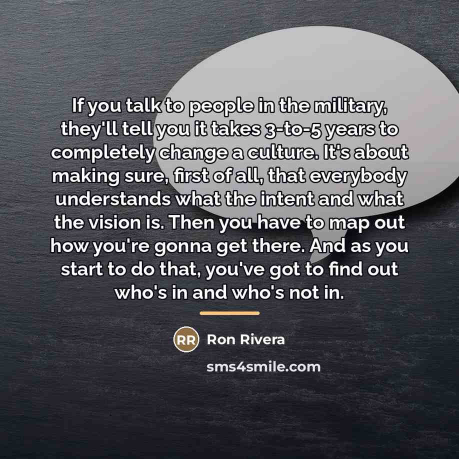 “If you talk to people in the military, they'll tell…” quote by Ron Rivera