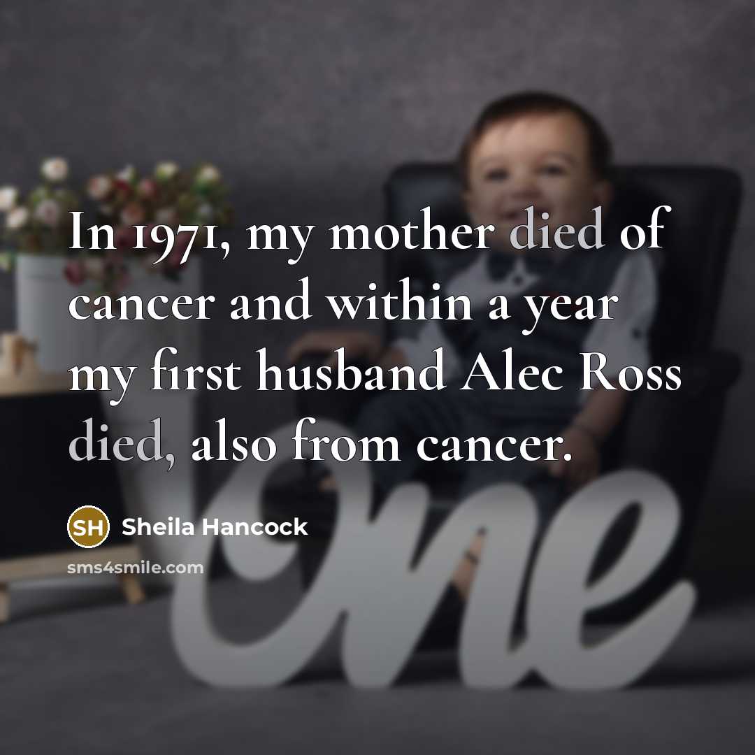 “In 1971, my mother died of cancer and within a…” quote by Sheila Hancock