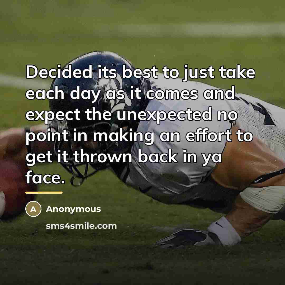“Decided its best to just take each day as it…” quote by Anonymous