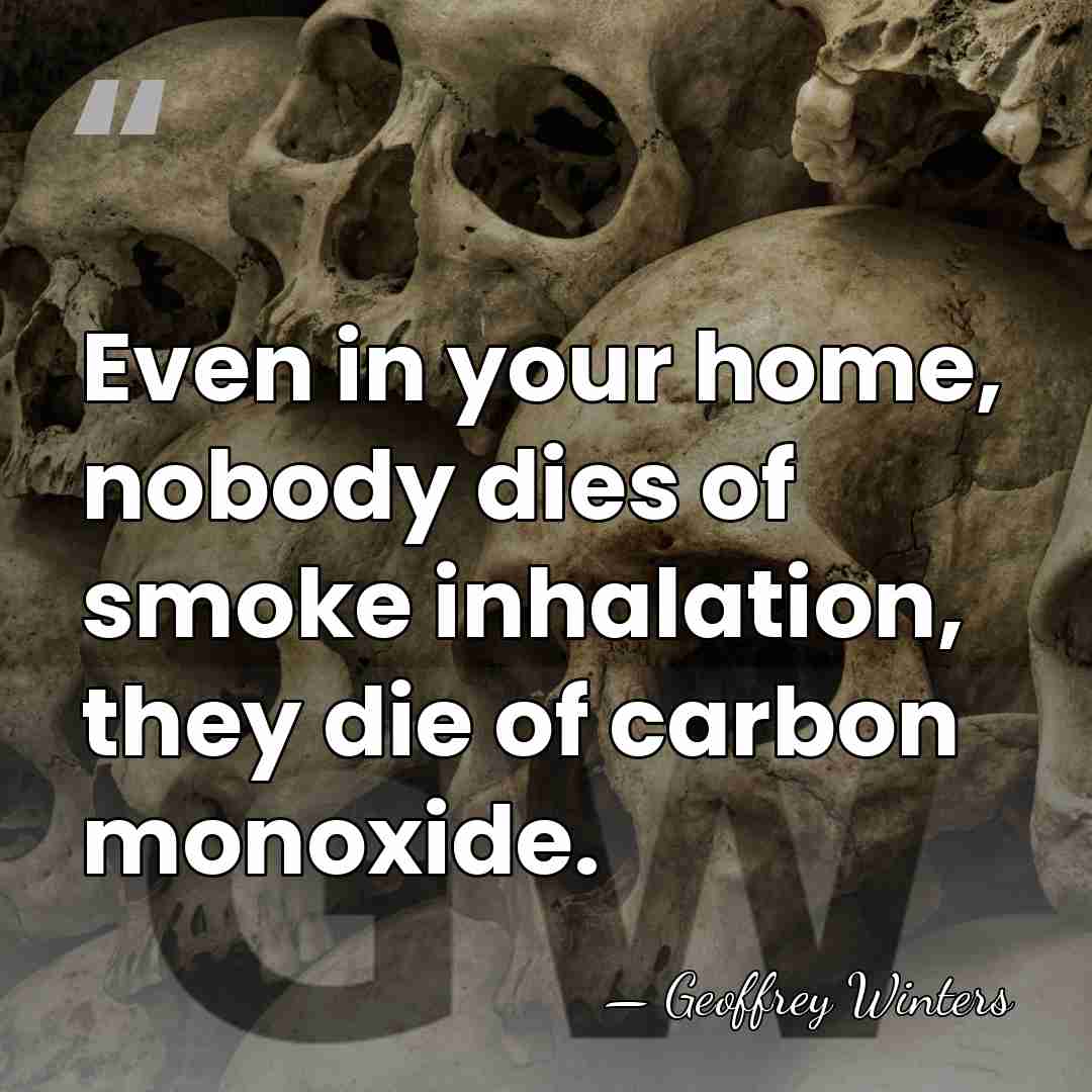 Even in your home, nobody dies of smoke inhalation, they die of&hellip; - Geoffrey Winters