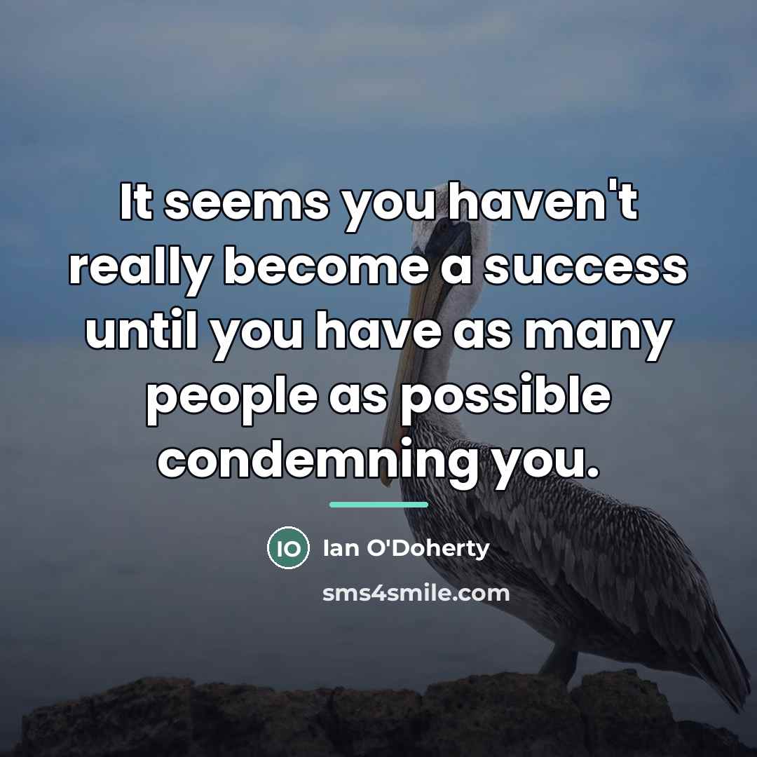 “It seems you haven't really become a success until you…” quote by Ian O'Doherty