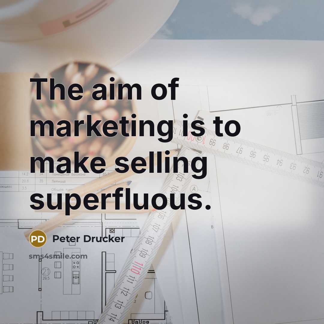 “The aim of marketing is to make selling superfluous.…” quote by Peter Drucker