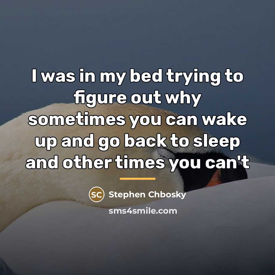 “I was in my bed trying to figure out why…” quote by Stephen Chbosky