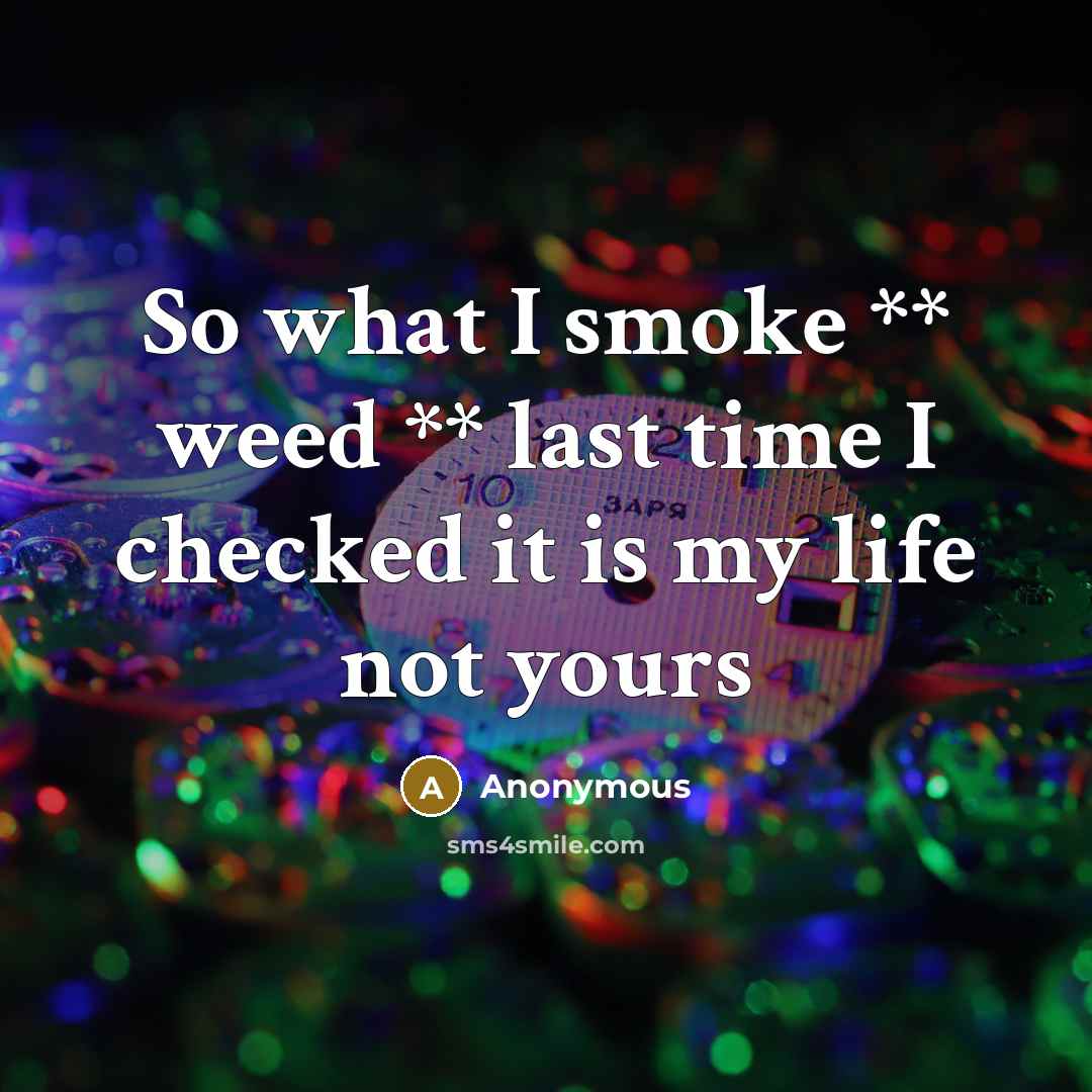 “So what I smoke ** weed ** last time I…” quote by Anonymous