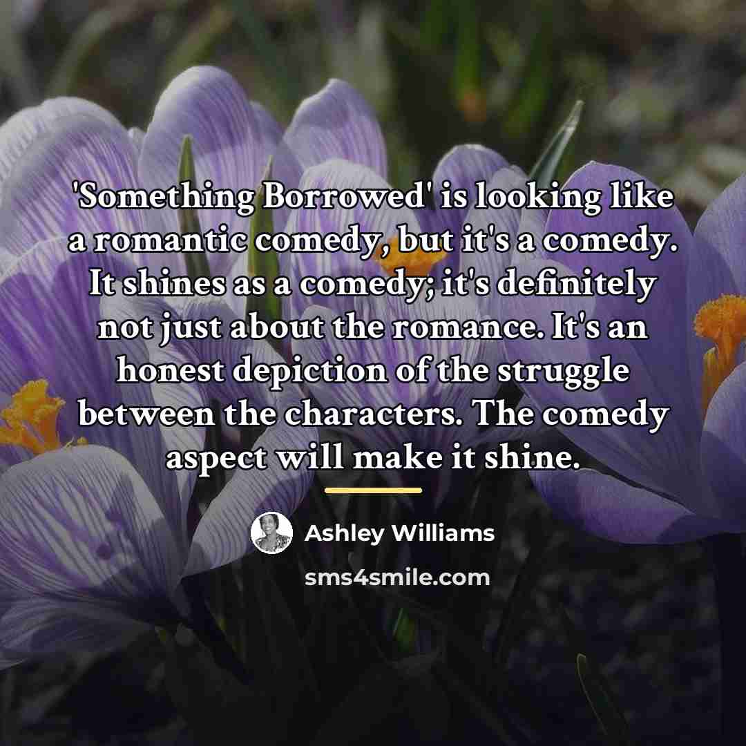 “'Something Borrowed' is looking like a romantic comedy, but it's…” quote by Ashley Williams