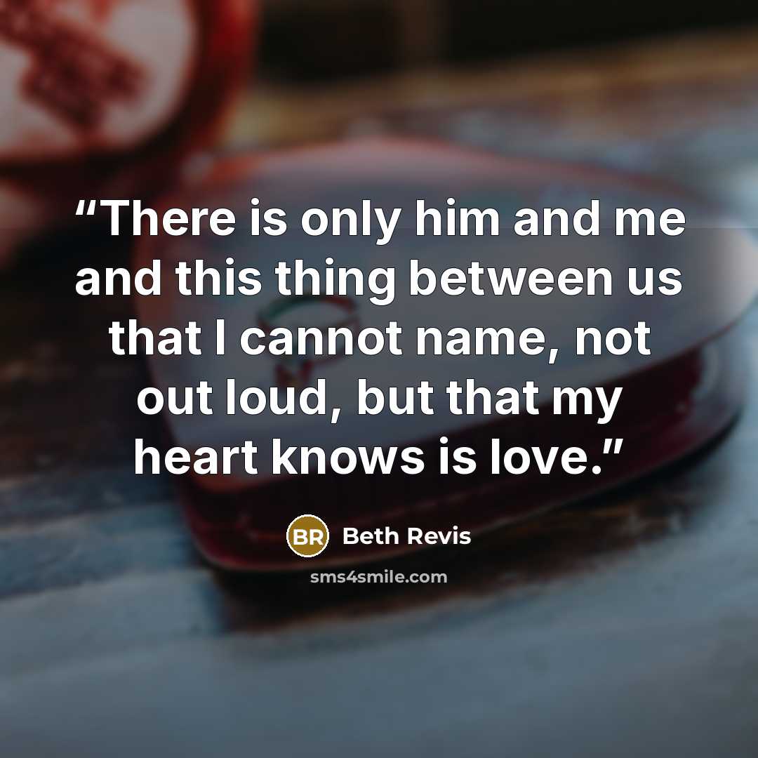 “There is only him and me and this thing between us that I cannot name, not out loud, but that my heart knows is love.” quote by Beth Revis
