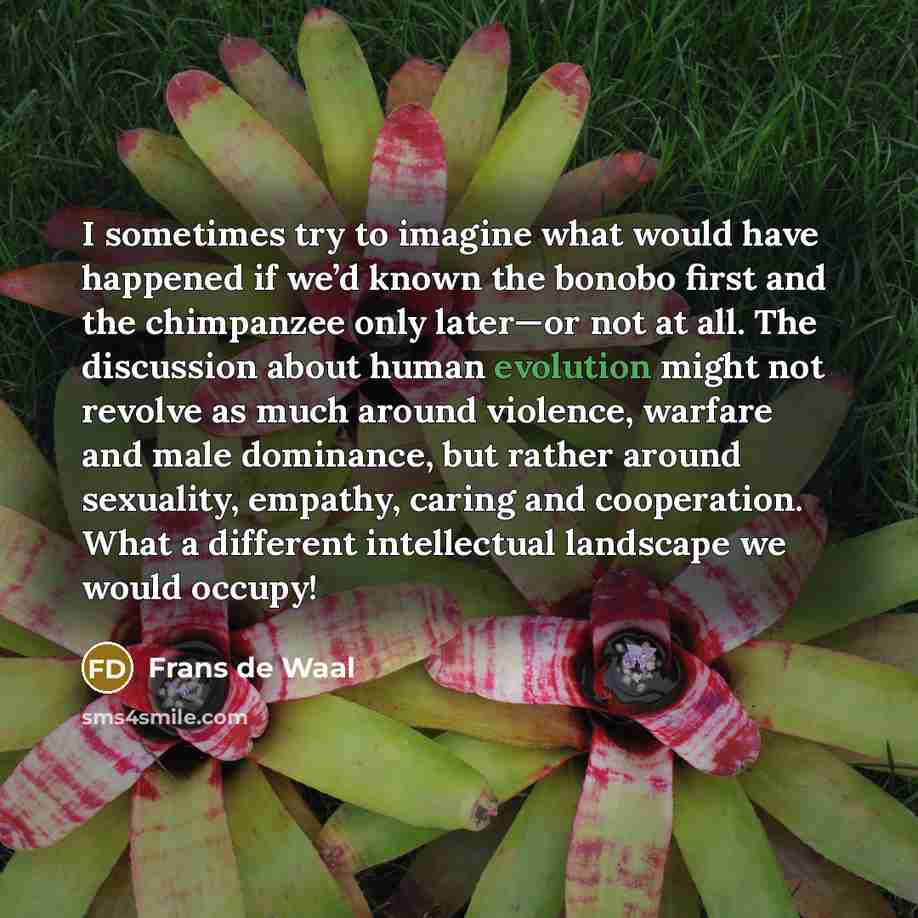 “I sometimes try to imagine what would have happened if…” quote by Frans de Waal