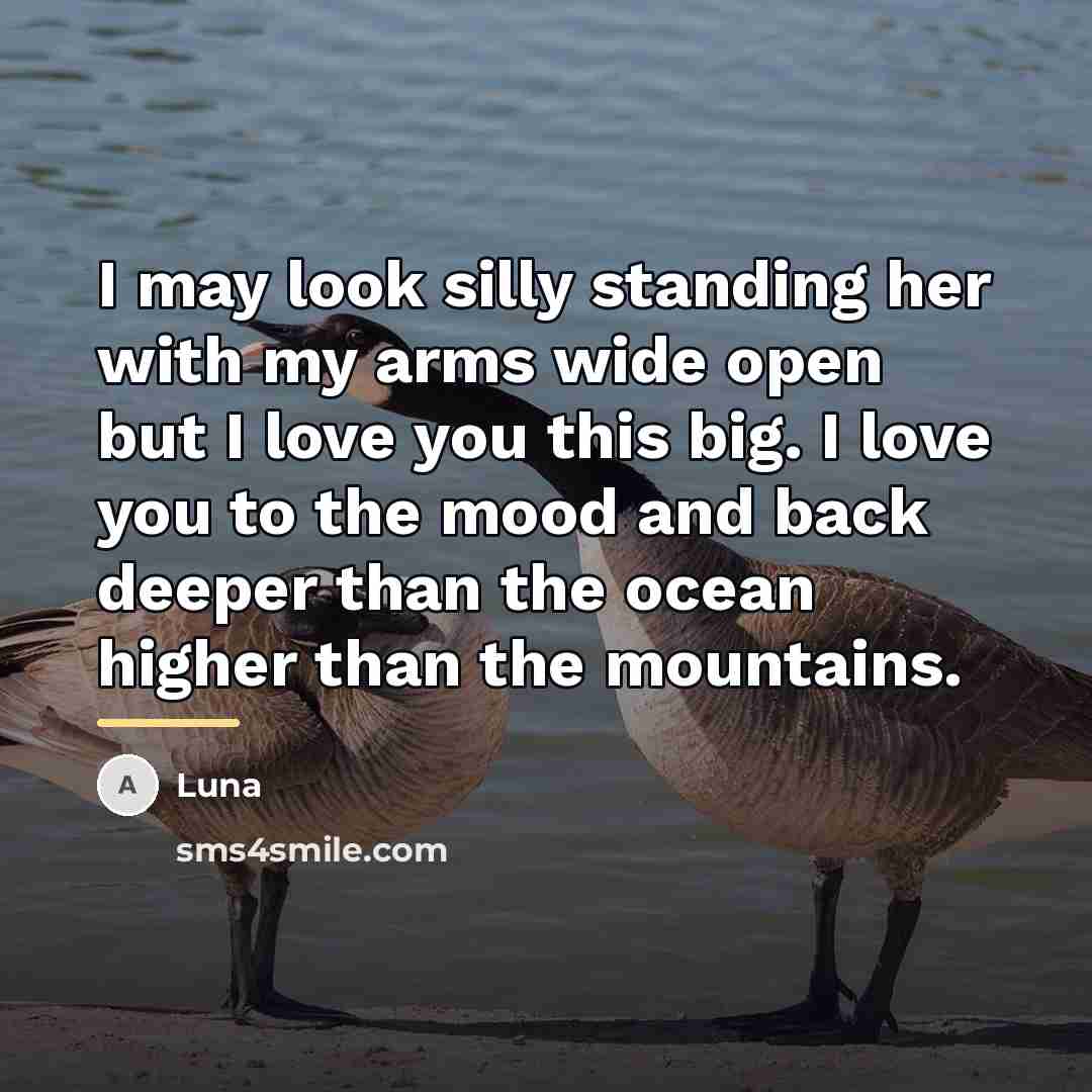 “I may look silly standing her with my arms wide…” quote by Luna