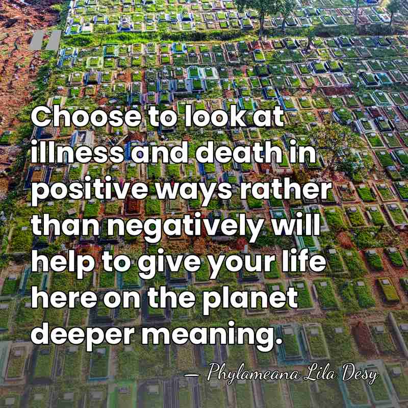 Choose to look at illness and death in positive ways rather than&hellip; - Phylameana Lila Desy