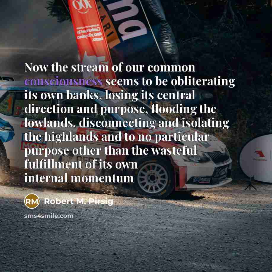 “Now the stream of our common consciousness seems to be…” quote by Robert M. Pirsig