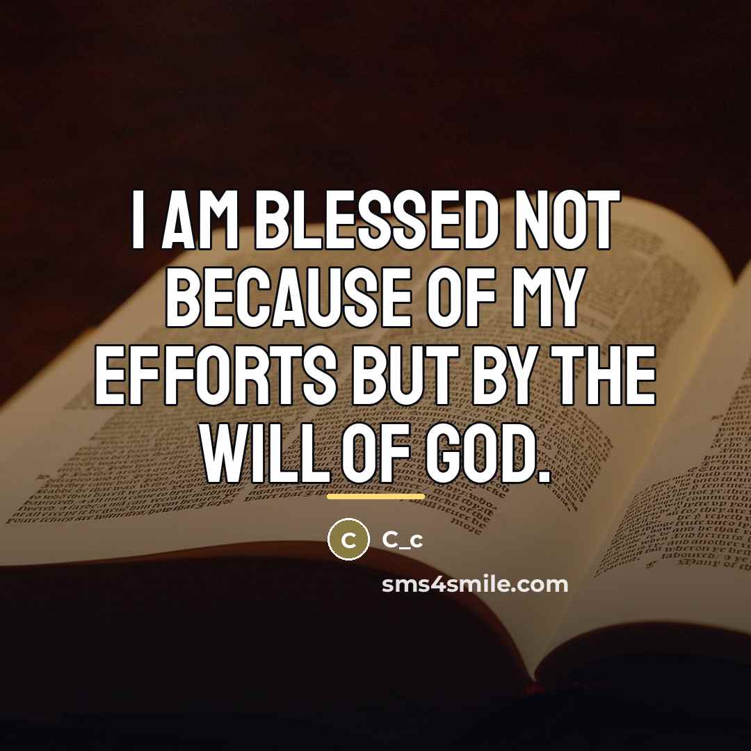“I am blessed not because of my efforts but by…” quote by C_c
