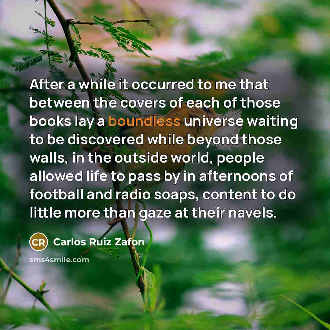 “After a while it occurred to me that between the…” quote by Carlos Ruiz Zafon