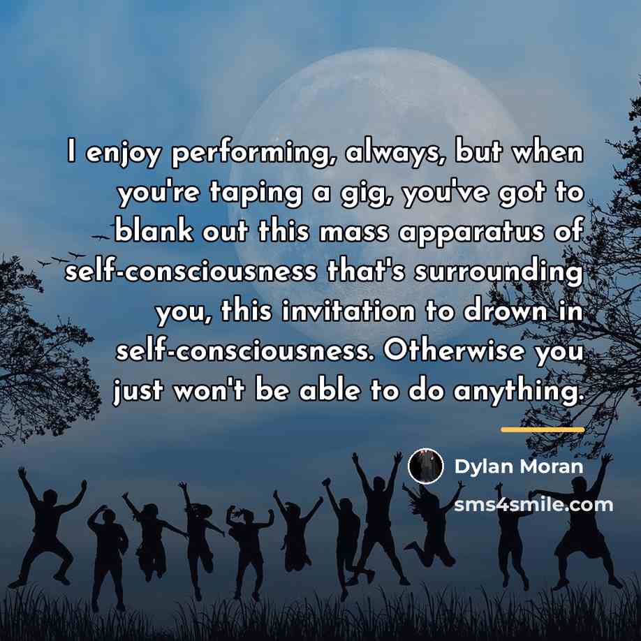 “I enjoy performing, always, but when you're taping a gig,…” quote by Dylan Moran