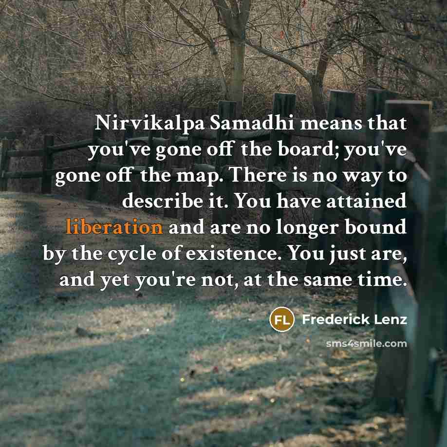 “Nirvikalpa Samadhi means that you've gone off the board; you've…” quote by Frederick Lenz