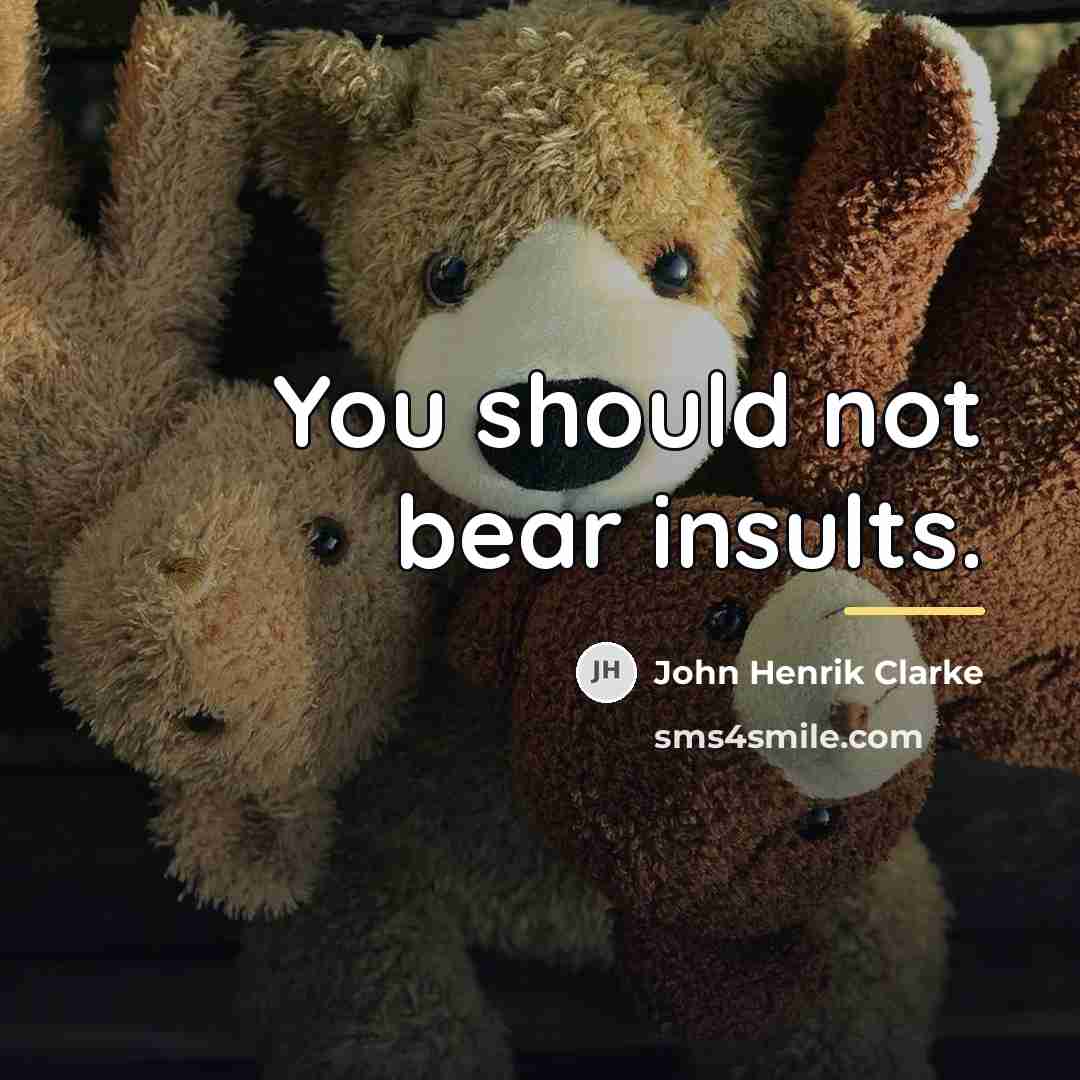 “You should not bear insults.…” quote by John Henrik Clarke