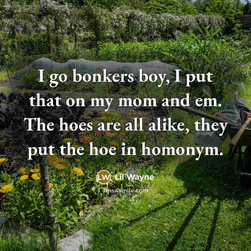 “I go bonkers boy, I put that on my mom…” quote by Lil Wayne