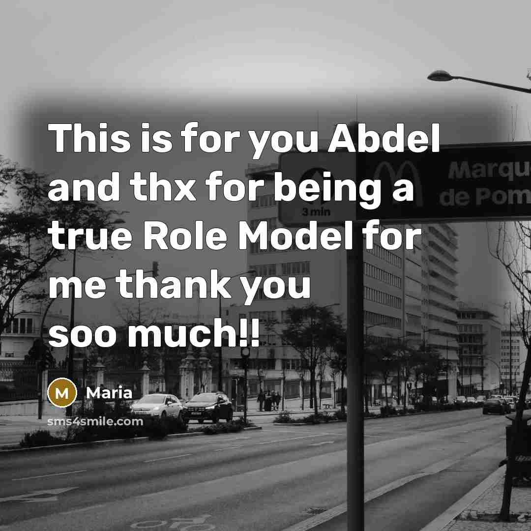 “This is for you Abdel and thx for being a…” quote by Maria