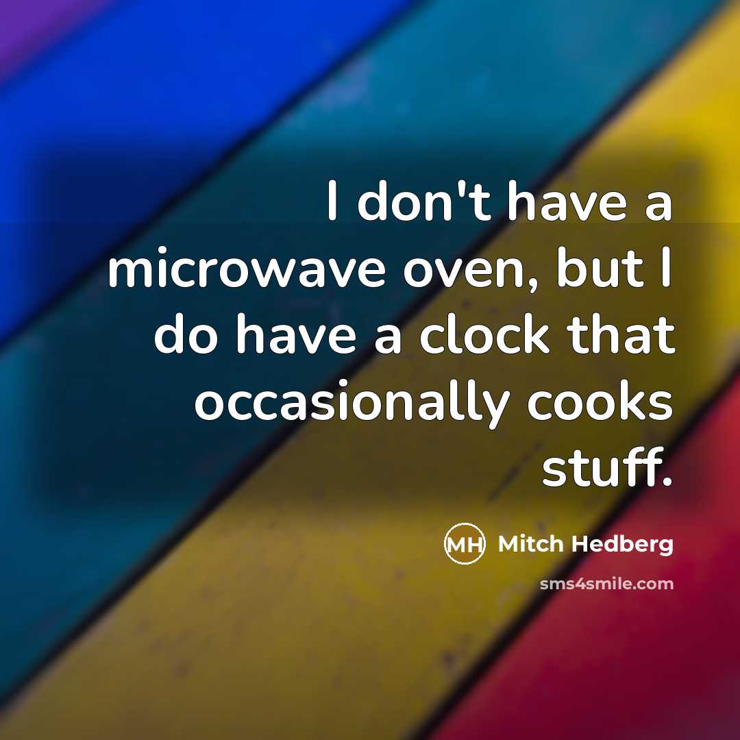 “I don't have a microwave oven, but I do have…” quote by Mitch Hedberg